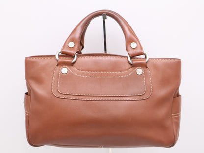 CELINE CE00/23 Leather Boogie Handbag, Brown, with Silver Hardware