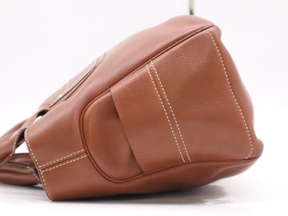 CELINE CE00/23 Leather Boogie Handbag, Brown, with Silver Hardware