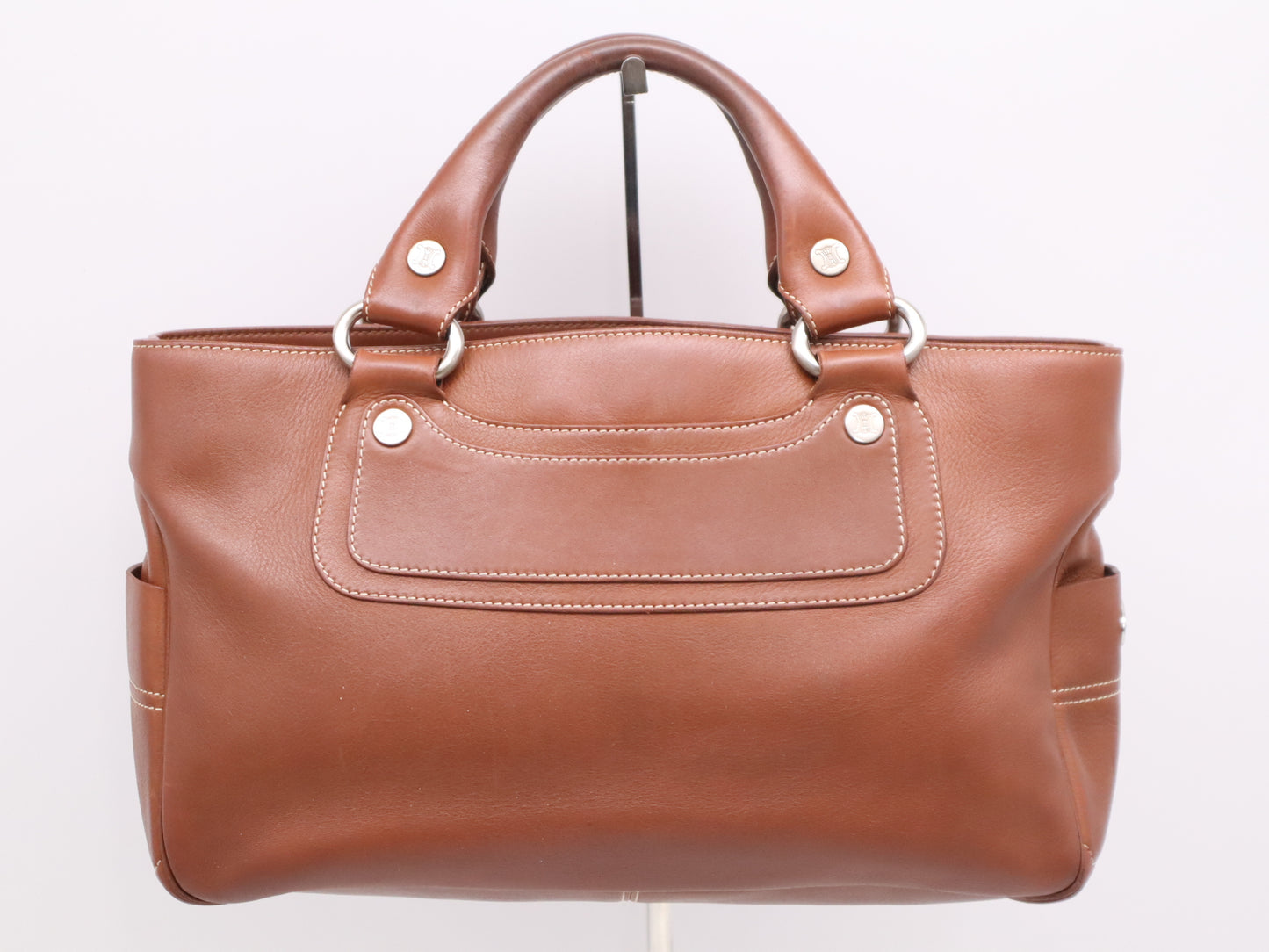 CELINE CE00/23 Leather Boogie Handbag, Brown, with Silver Hardware