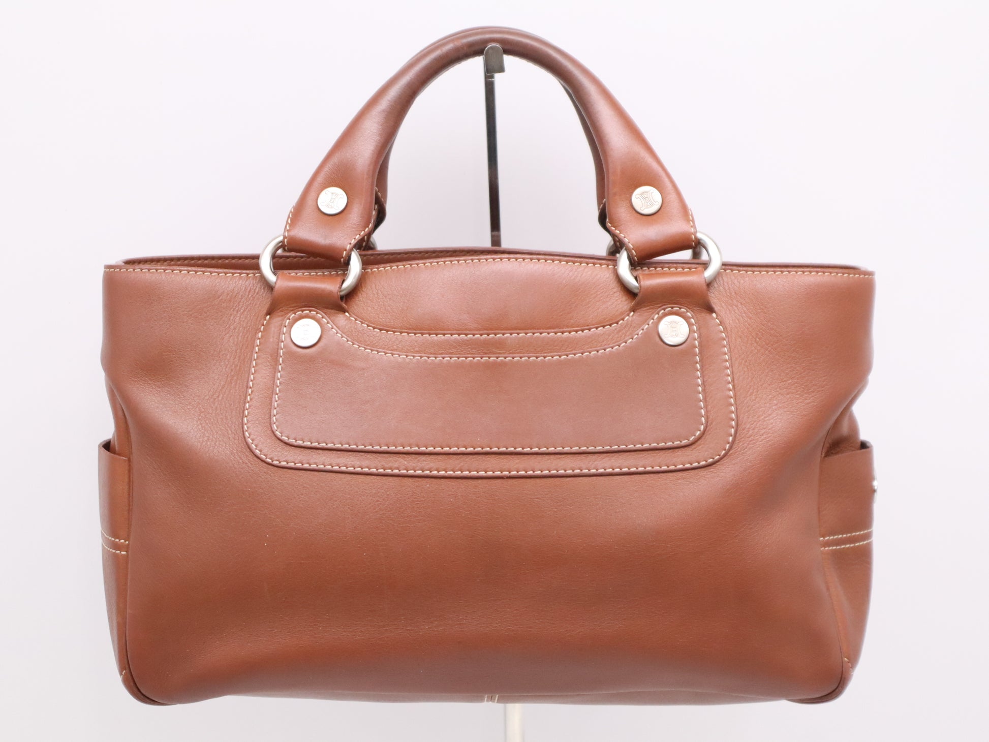 CELINE CE00/23 Leather Boogie Handbag, Brown, with Silver Hardware