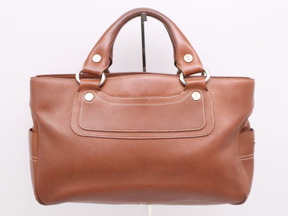 CELINE CE00/23 Leather Boogie Handbag, Brown, with Silver Hardware
