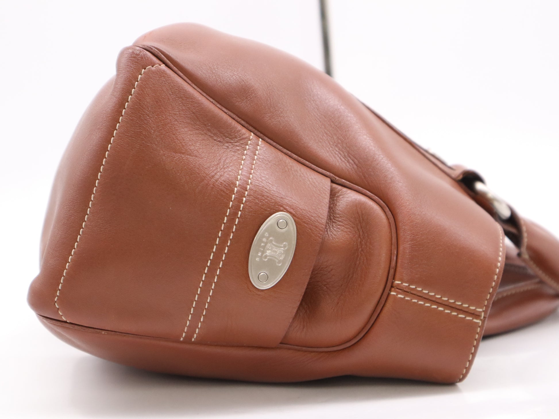 CELINE CE00/23 Leather Boogie Handbag, Brown, with Silver Hardware