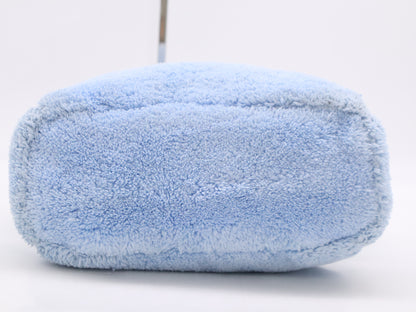 PRADA Pile Terry 2-Way Tote Bag, Blue, with Silver Hardware and Shoulder Strap