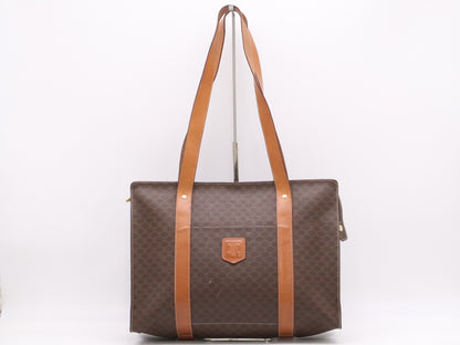 CELINE MC98/1 Leather Tote Bag in Macadam Brown with Light Brown GD Hardware