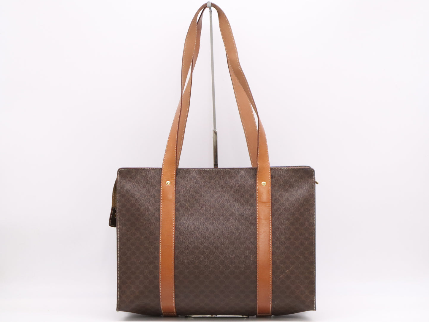 CELINE MC98/1 Leather Tote Bag in Macadam Brown with Light Brown GD Hardware