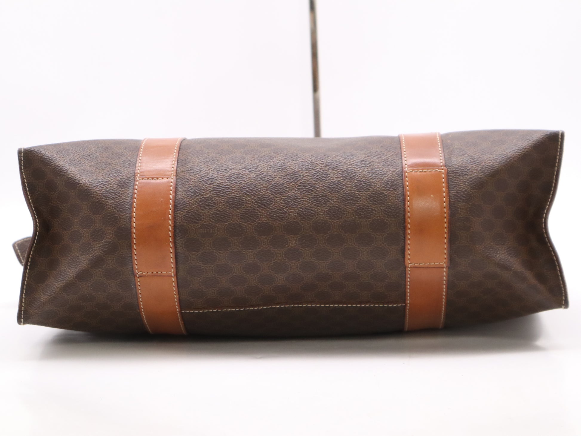 CELINE MC98/1 Leather Tote Bag in Macadam Brown with Light Brown GD Hardware