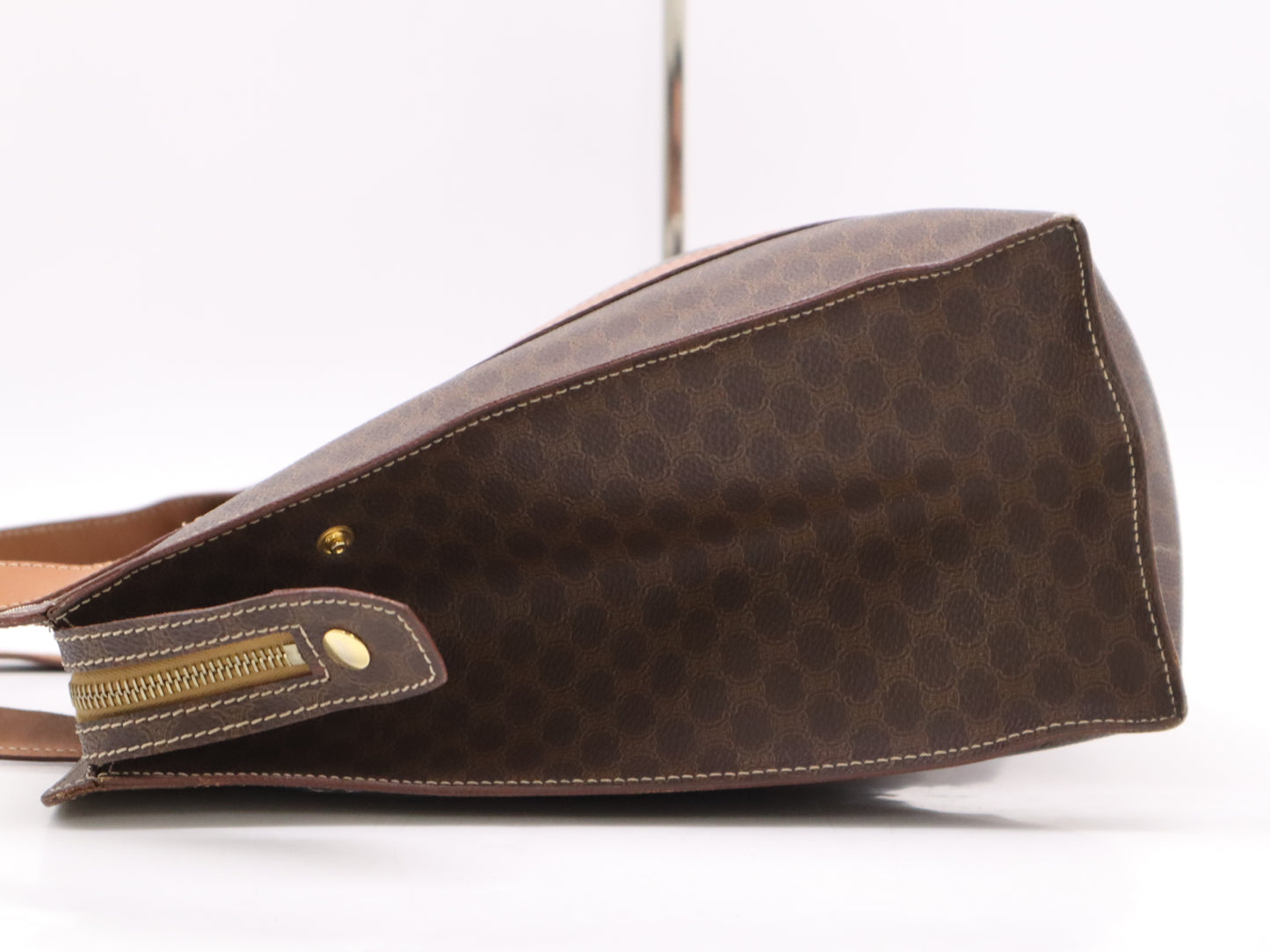 CELINE MC98/1 Leather Tote Bag in Macadam Brown with Light Brown GD Hardware