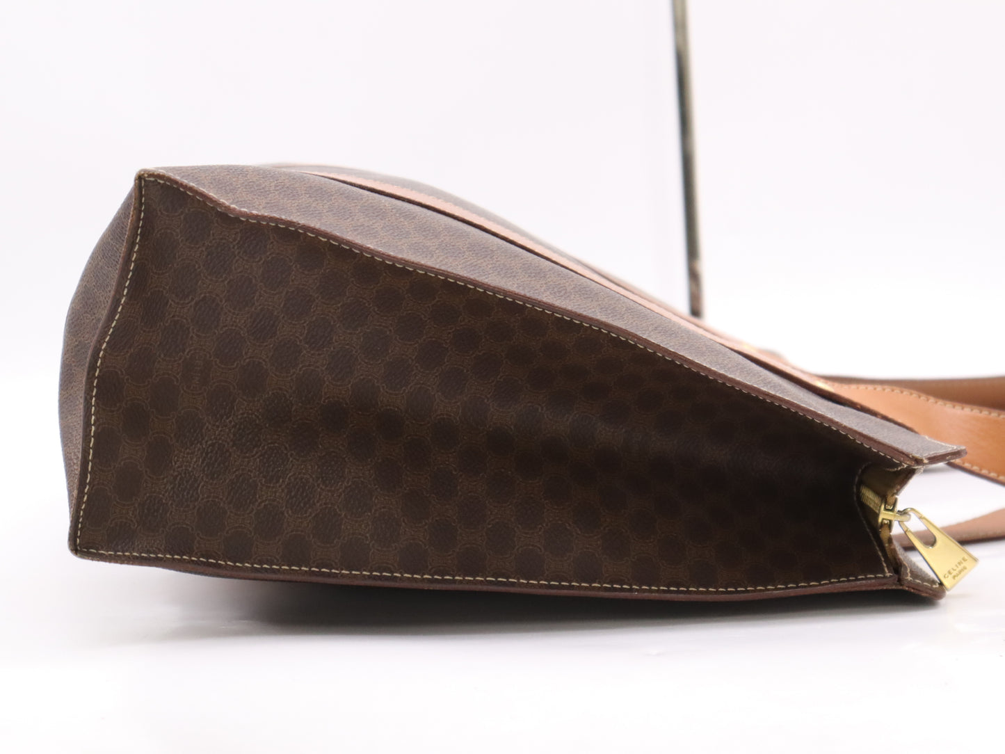 CELINE MC98/1 Leather Tote Bag in Macadam Brown with Light Brown GD Hardware