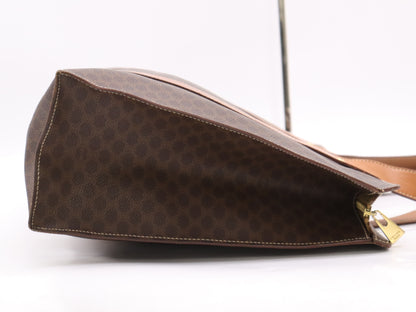 CELINE MC98/1 Leather Tote Bag in Macadam Brown with Light Brown GD Hardware