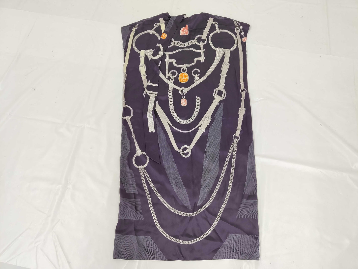 HERMES Silk Dress, Etude pour une Parure de Gala 2018, Purple, Size: 34, Dress