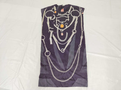 HERMES Silk Dress, Etude pour une Parure de Gala 2018, Purple, Size: 34, Dress