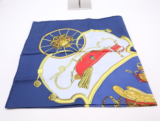 HERMES Silk Carré 90 Spring Blue Yellow Scarf