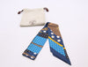 HERMES Silk Twilly Click Luck Dot Blue White with Dust Bag Other Accessories