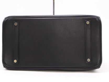 HERMES Birkin 35 Black Togo with Sterling Silver Hardware, K Stamp, 2007 Handbag