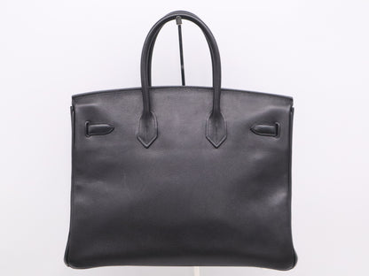 HERMES Birkin 35 Black Togo with Sterling Silver Hardware, K Stamp, 2007 Handbag