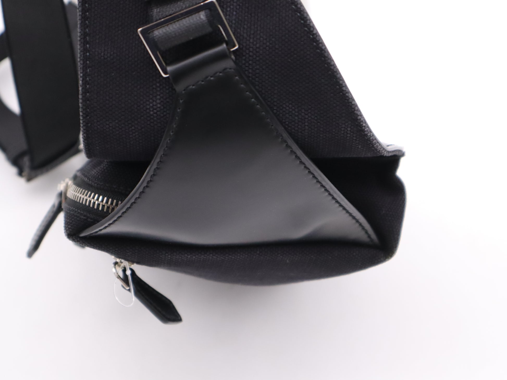 BALENCIAGA 436625 Canvas and Leather Body Bag, Black, Waist Bag