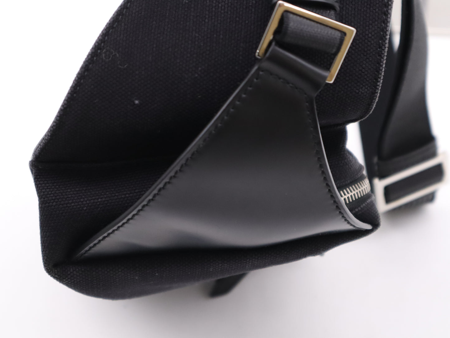 BALENCIAGA 436625 Canvas and Leather Body Bag, Black, Waist Bag