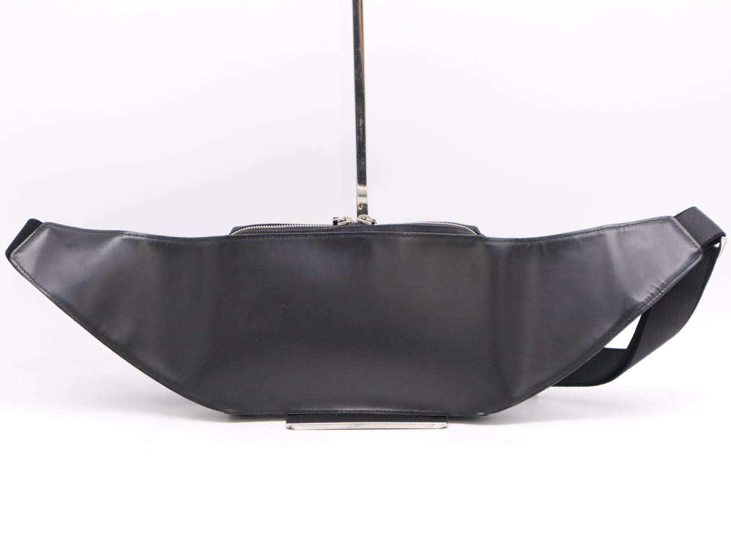 BALENCIAGA 436625 Canvas and Leather Body Bag, Black, Waist Bag