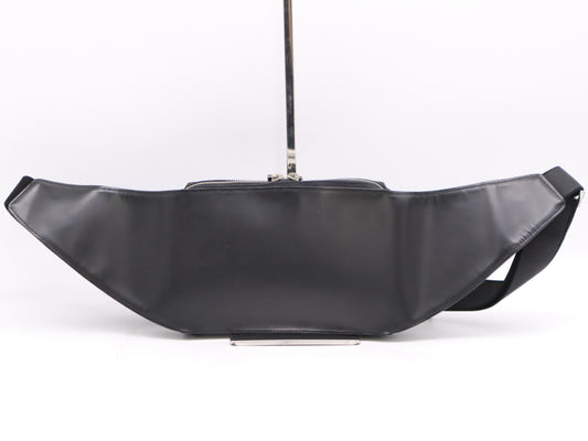 BALENCIAGA 436625 Canvas and Leather Body Bag, Black, Waist Bag