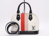LOUIS VUITTON M51963? Epi Alma BB Stripe Handbag in White, Red, and Pink with Shoulder Strap
