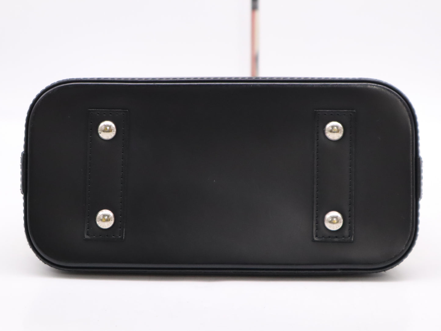 LOUIS VUITTON M51963? Epi Alma BB Stripe Handbag in White, Red, and Pink with Shoulder Strap