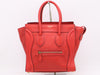 CELINE 1667793 Leather Luggage Micro Shopper Handbag in Red with GD Hardware