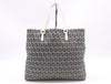 FENDI 8BH1019 Canvas/Leather Zucchino Handbag in Beige, Blue, and White with Silver Hardware