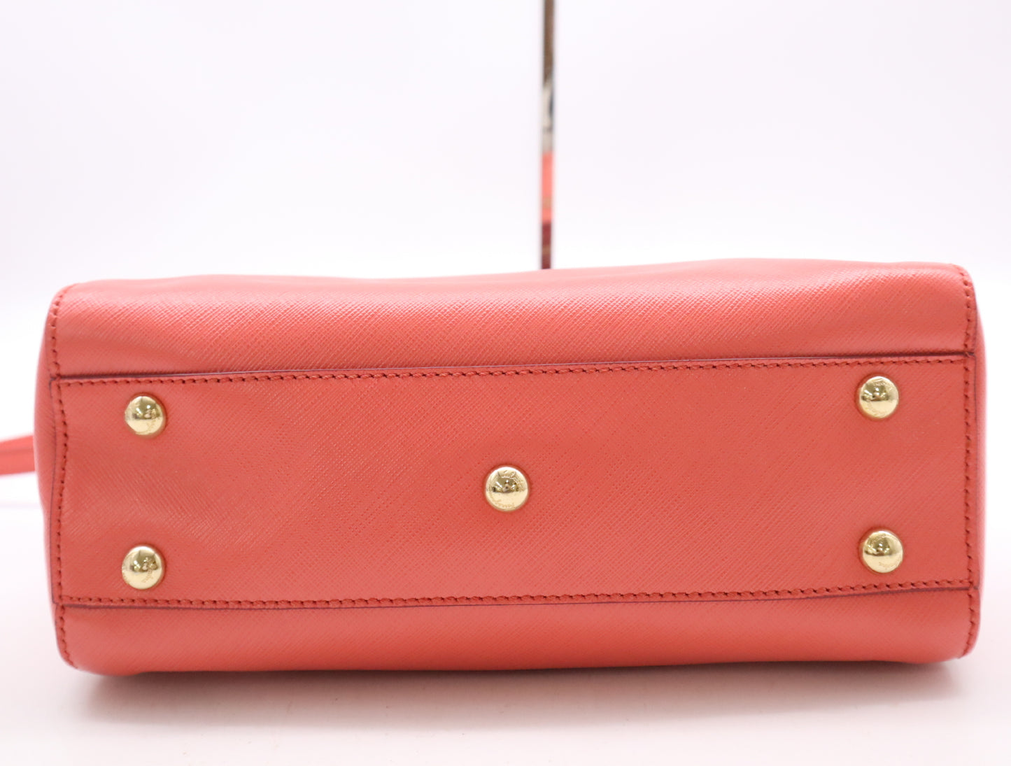 Salvatore Ferragamo EE-2 E428 Leather Gancini 2-Way Shoulder Bag, Pink, GD Hardware, Dust Bag Included