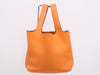 HERMES Leather Picotin PM Handbag, Orange, Silver Hardware, F Stamp, 2002