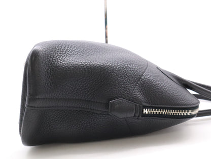 HERMES Bolide 31 Leather Handbag in Black with Sterling Silver Hardware, Dust Bag, Box, and Rain Cover Included, N Stamp, 2010