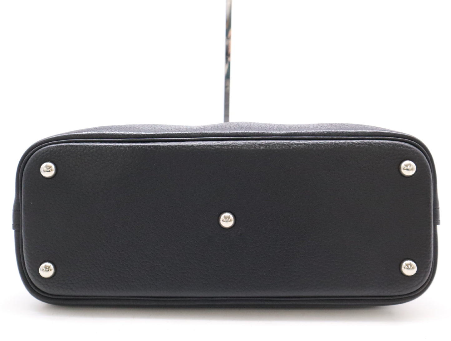 HERMES Bolide 31 Leather Handbag in Black with Sterling Silver Hardware, Dust Bag, Box, and Rain Cover Included, N Stamp, 2010