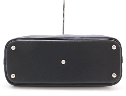 HERMES Bolide 31 Leather Handbag in Black with Sterling Silver Hardware, Dust Bag, Box, and Rain Cover Included, N Stamp, 2010