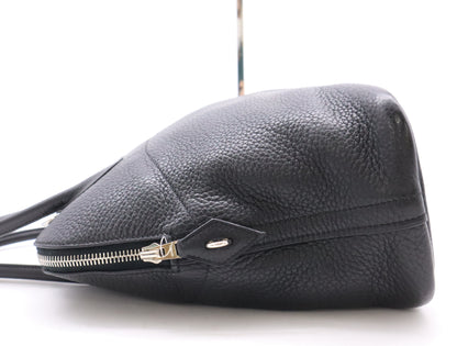 HERMES Bolide 31 Leather Handbag in Black with Sterling Silver Hardware, Dust Bag, Box, and Rain Cover Included, N Stamp, 2010