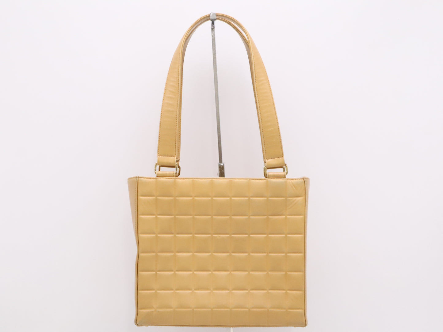 CHANEL A17809 Lambskin Chocolate Bar Shoulder Bag, Beige, GD Hardware, Seal, 7287372 Shoulder Bag