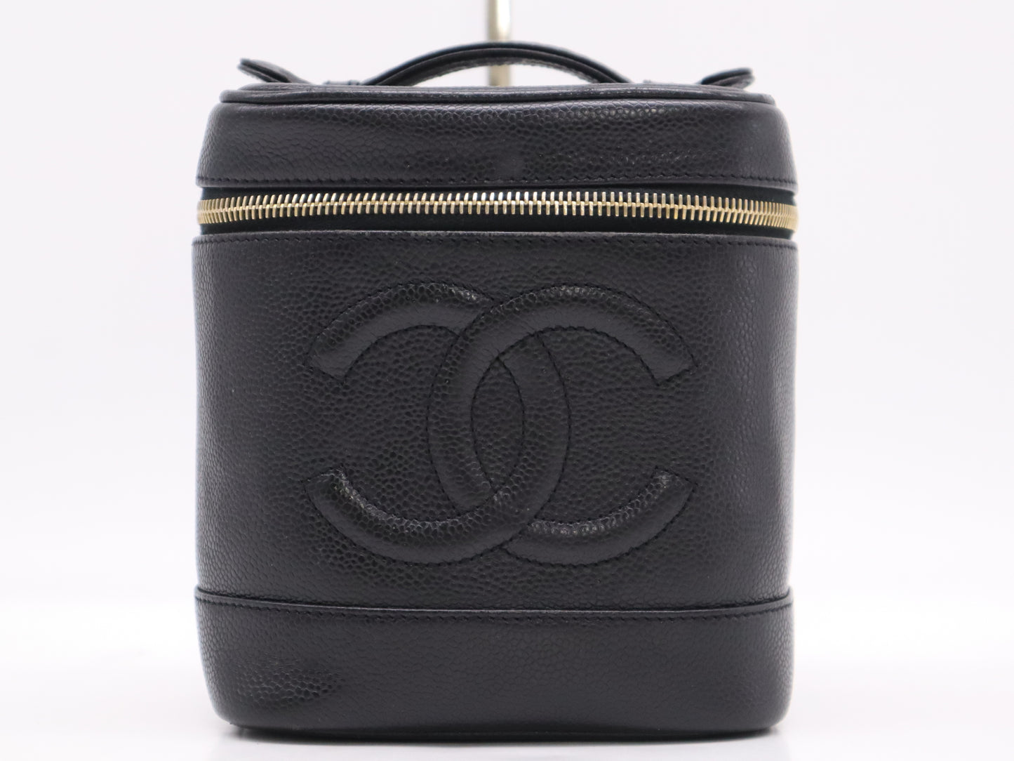 CHANEL A01998 Caviar Skin Vanity Bag Black with GD Hardware and Pouch