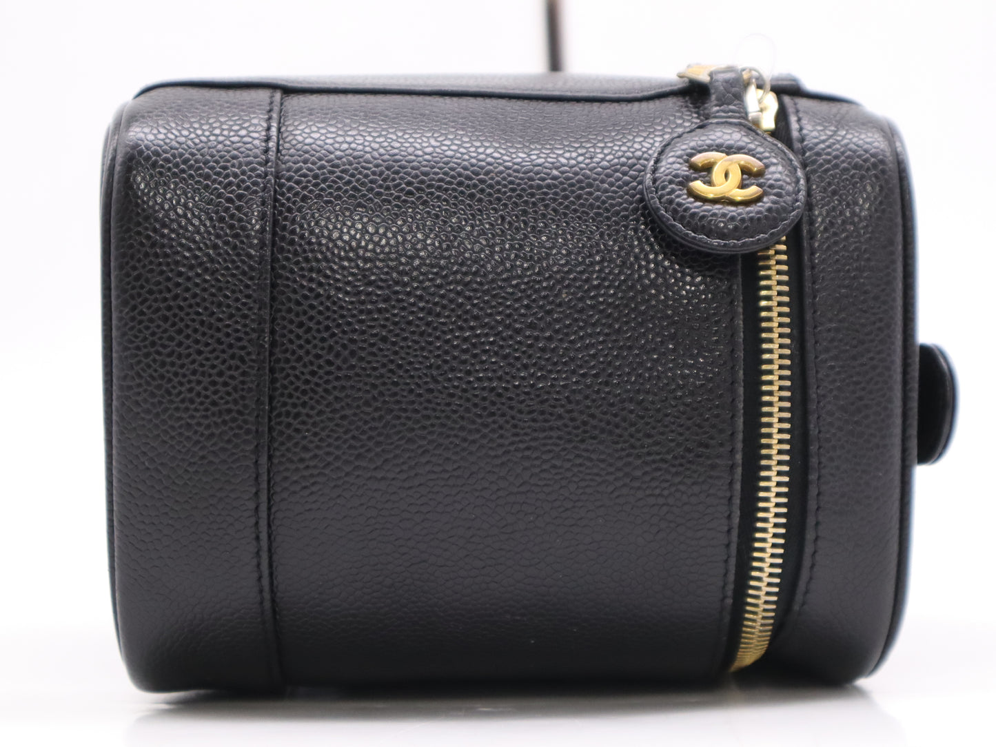 CHANEL A01998 Caviar Skin Vanity Bag Black with GD Hardware and Pouch