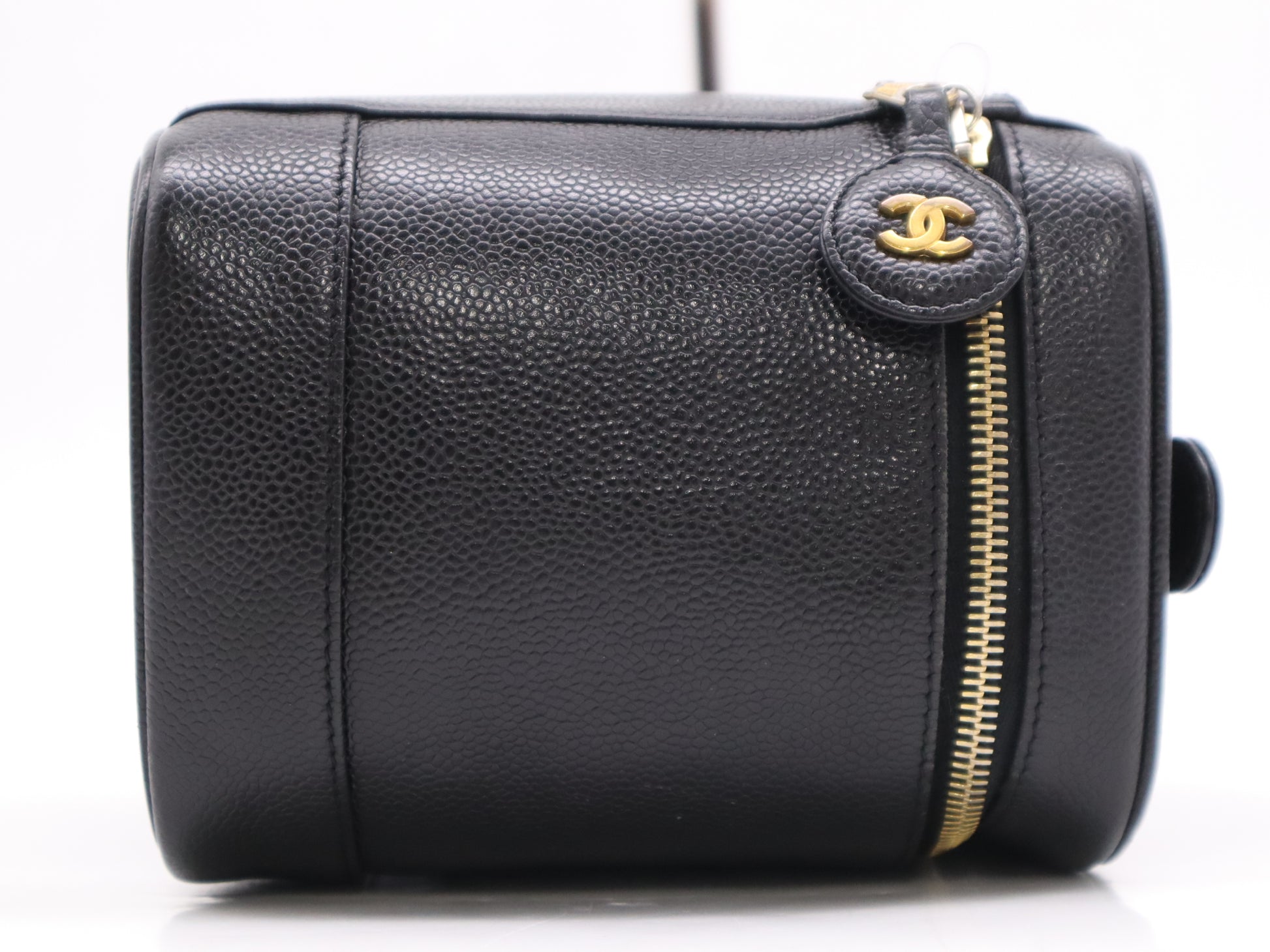 CHANEL A01998 Caviar Skin Vanity Bag Black with GD Hardware and Pouch