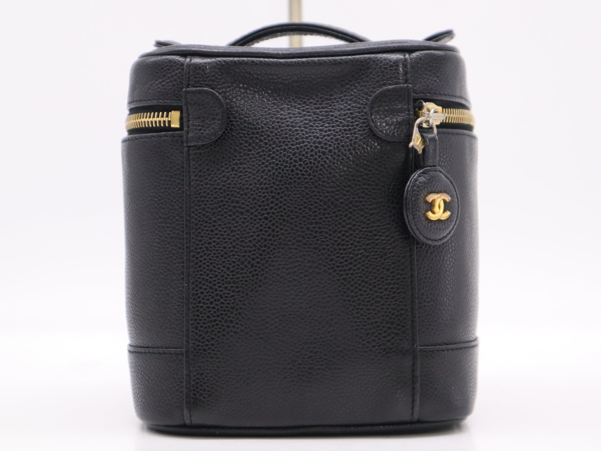CHANEL A01998 Caviar Skin Vanity Bag Black with GD Hardware and Pouch