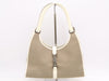 GUCCI 002/1067 Canvas and Leather Jackie Handbag in Brown and White with Silver Hardware