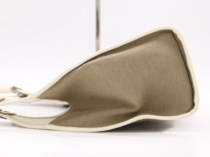 GUCCI 002/1067 Canvas and Leather Jackie Handbag in Brown and White with Silver Hardware