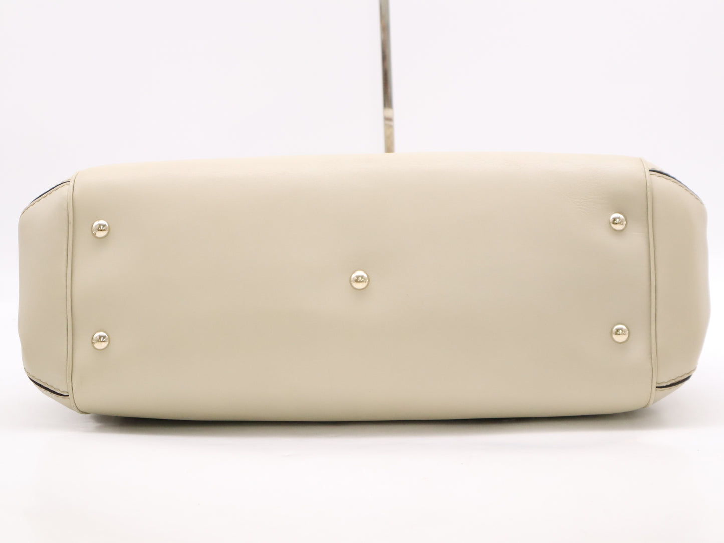 GUCCI 257349? Canvas x Leather GG Canvas Sherry Line 2-Way Tote Bag Beige with Shoulder Strap