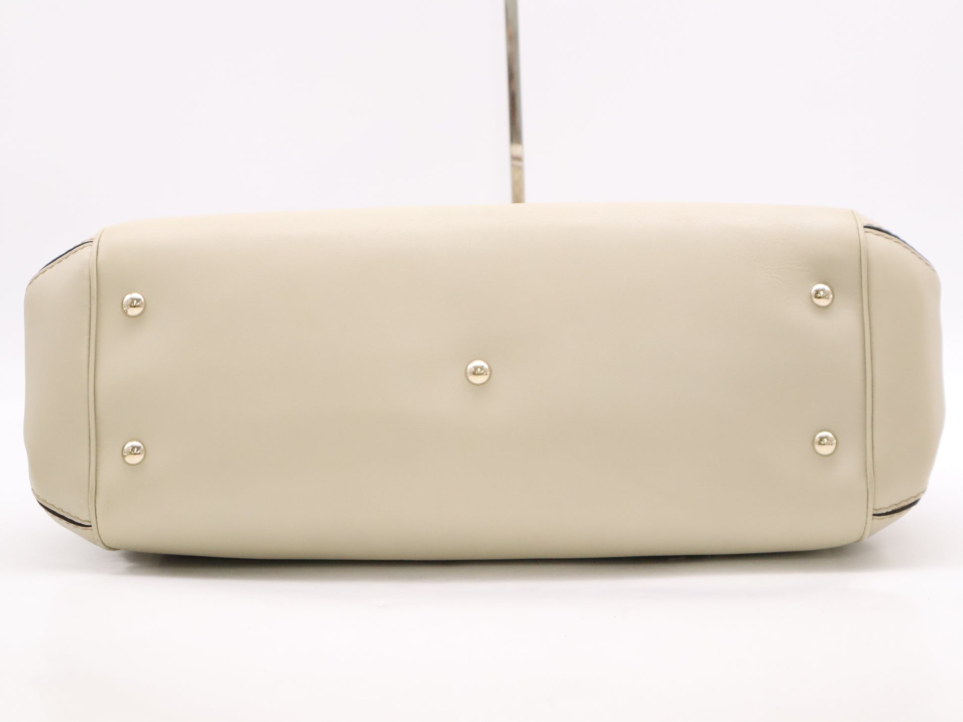 GUCCI 257349? Canvas x Leather GG Canvas Sherry Line 2-Way Tote Bag Beige with Shoulder Strap