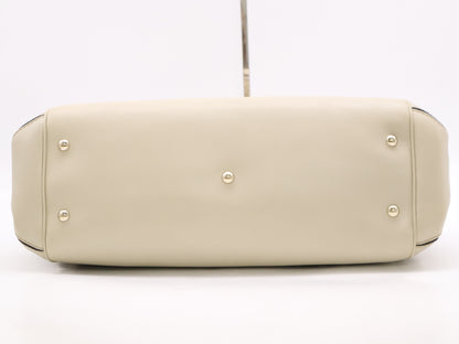 GUCCI 257349? Canvas x Leather GG Canvas Sherry Line 2-Way Tote Bag Beige with Shoulder Strap