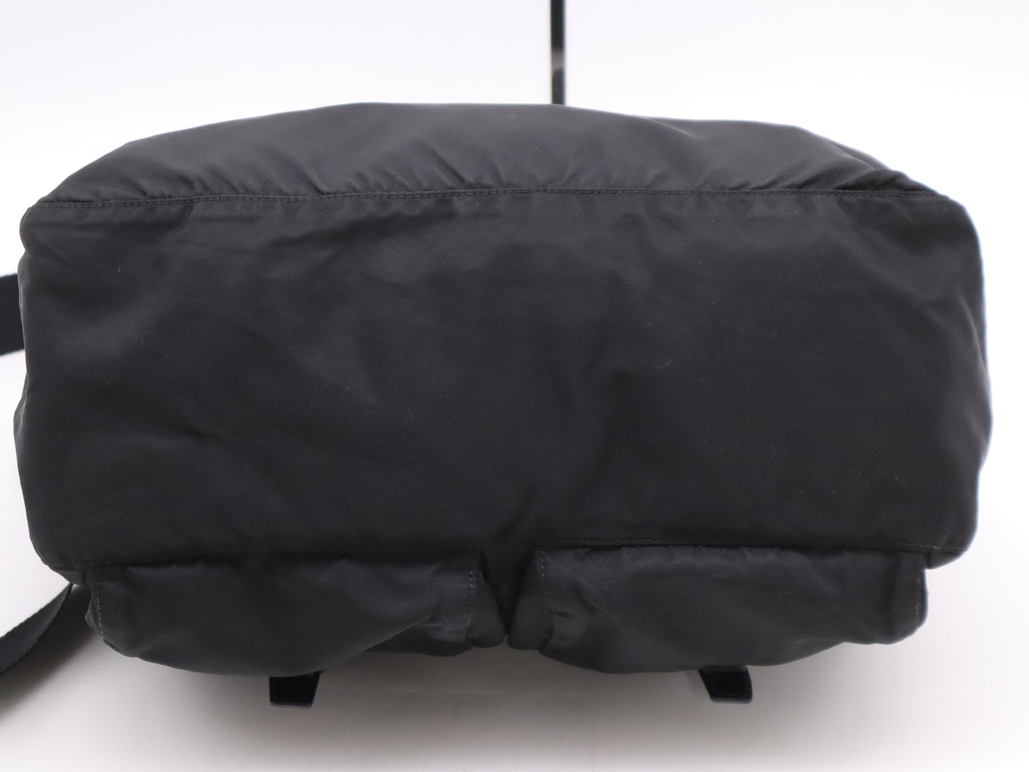 PRADA Nylon Triangle Logo Messenger Bag, Black, Silver Hardware, Card Holder