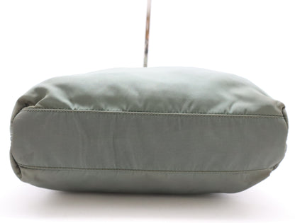 PRADA Nylon Triangle Logo Handbag Olive Green