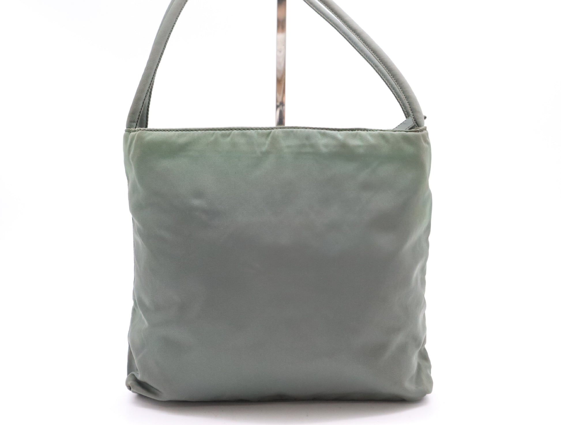 PRADA Nylon Triangle Logo Handbag Olive Green