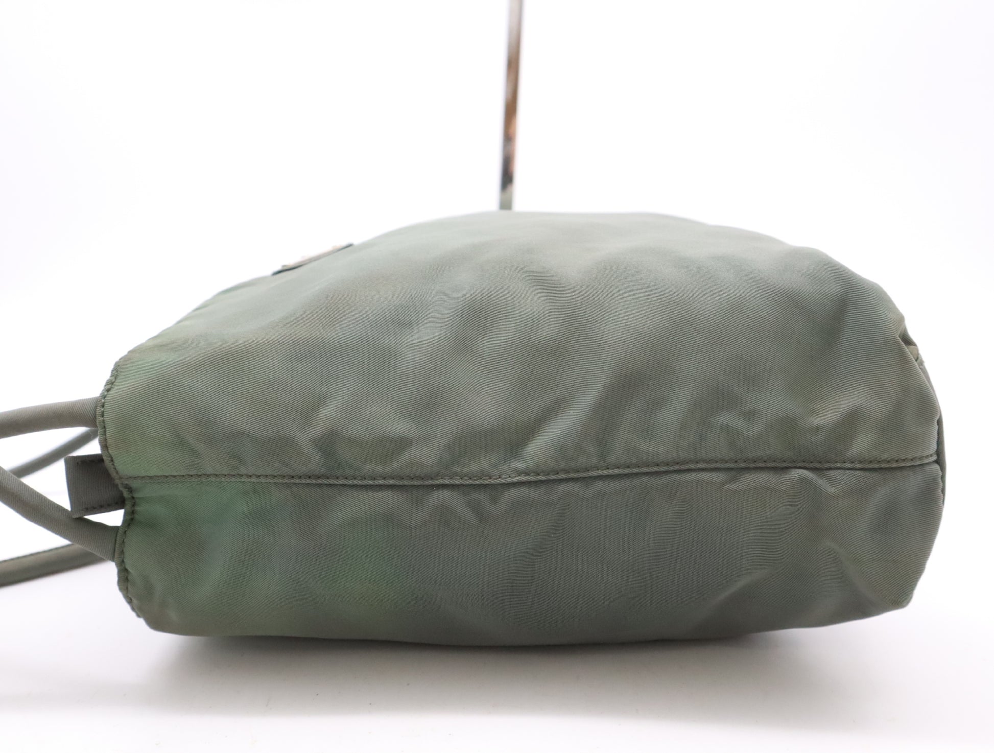 PRADA Nylon Triangle Logo Handbag Olive Green