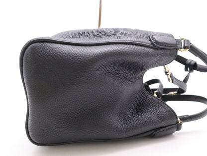 GUCCI Leather Soho Interlocking G 2-Way Handbag with Shoulder Strap and Fringe