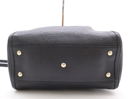 GUCCI Leather Soho Interlocking G 2-Way Handbag with Shoulder Strap and Fringe