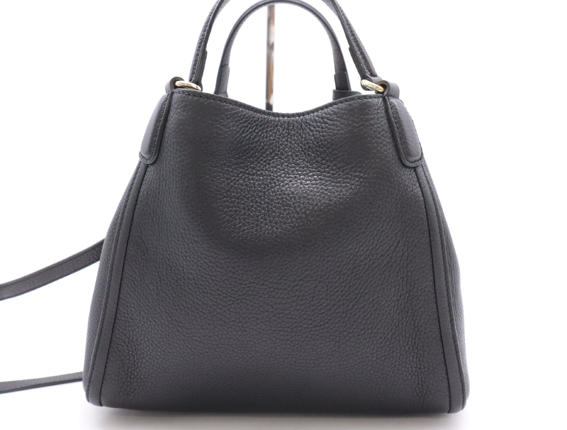 GUCCI Leather Soho Interlocking G 2-Way Handbag with Shoulder Strap and Fringe